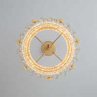 Lustre Rond Cristal Doré Télécommandé