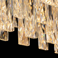 Lustre Linéaire Cristal Doré Îlot Cuisine