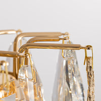 Lustre Linéaire Cristal Doré Îlot Cuisine
