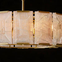 Suspension Tambour Albâtre Doré