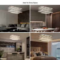 Lustre Rectangulaire Cristal Salon vue d'ensemble