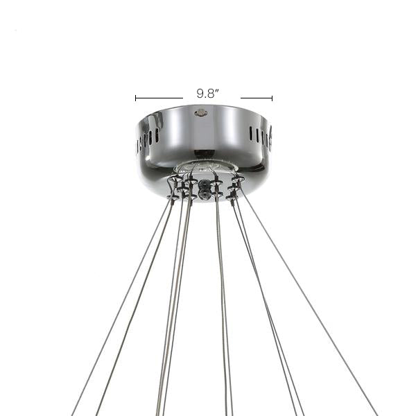Lustre Anneau Cristal Argenté design