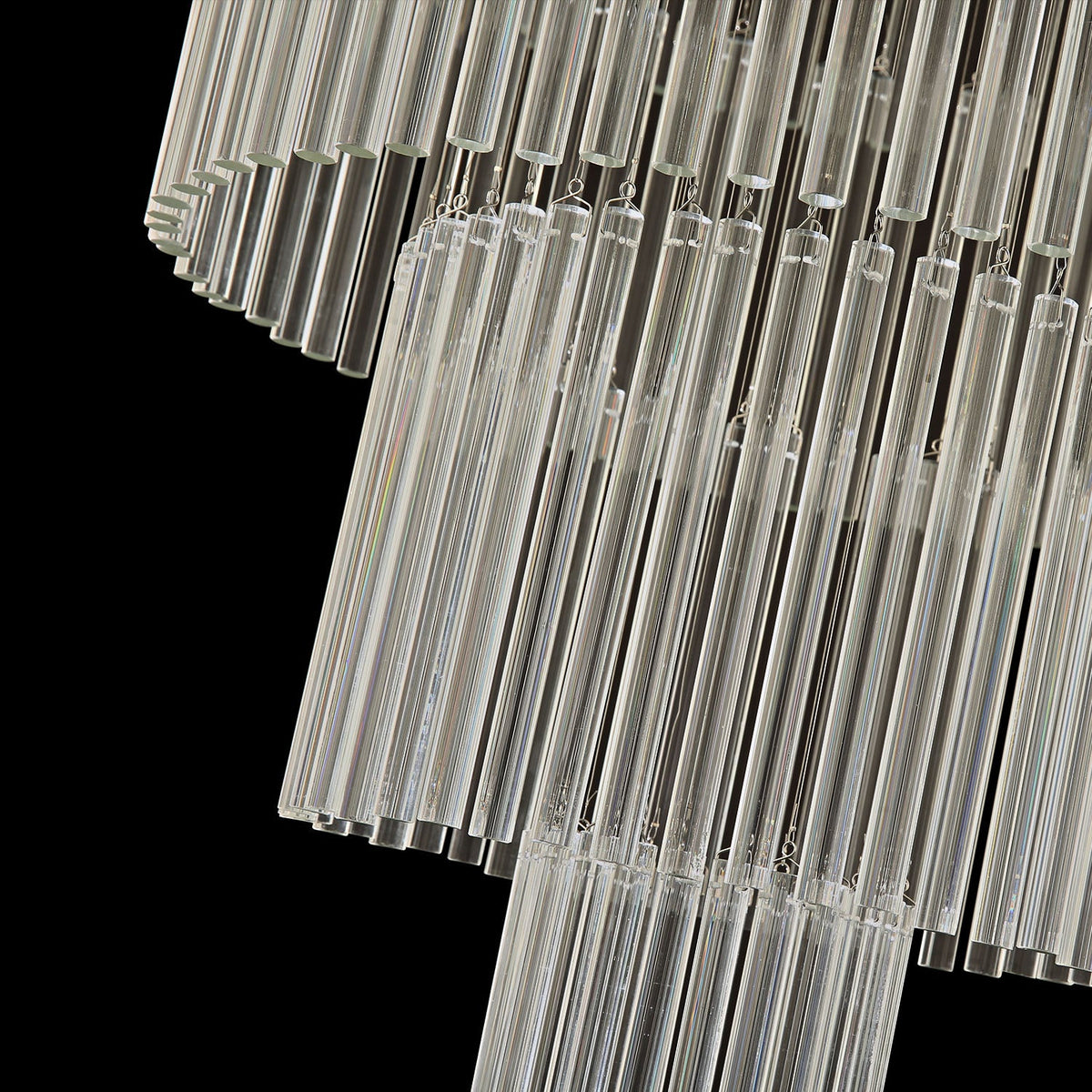 Lustre Rond Cristal Salon Argenté suspendu