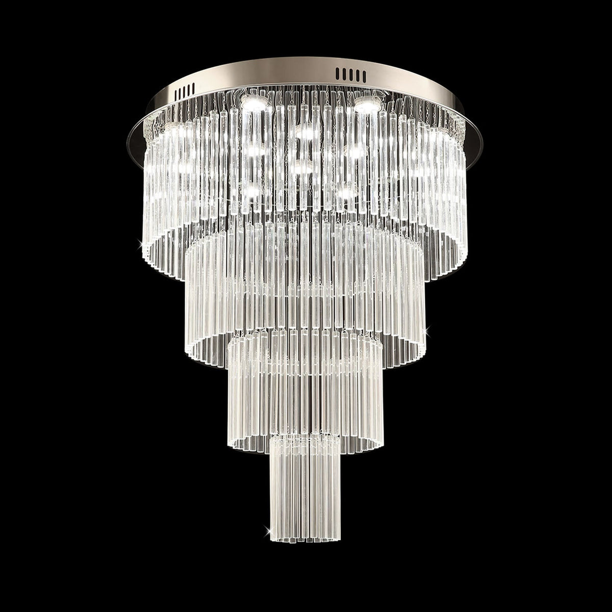 Lustre Rond Cristal Salon Argenté design