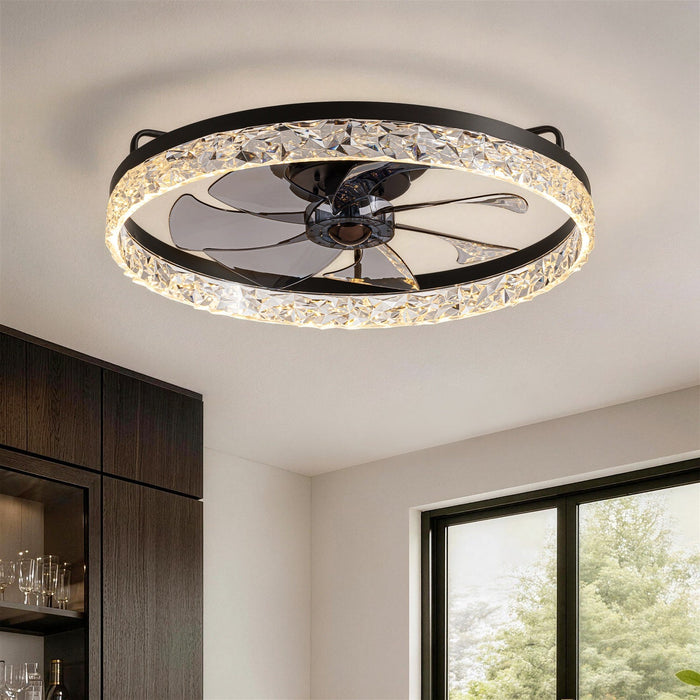 Plafonnier Ventilateur Rond Intégré