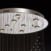 Lustre Spirale Cristal Triple Sphère pour Escalier et Entrée