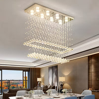 Lustre Rectangulaire Cristal Salle à Manger II vue d'ensemble