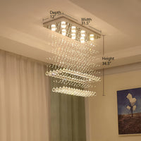 Détail du lustre cristal