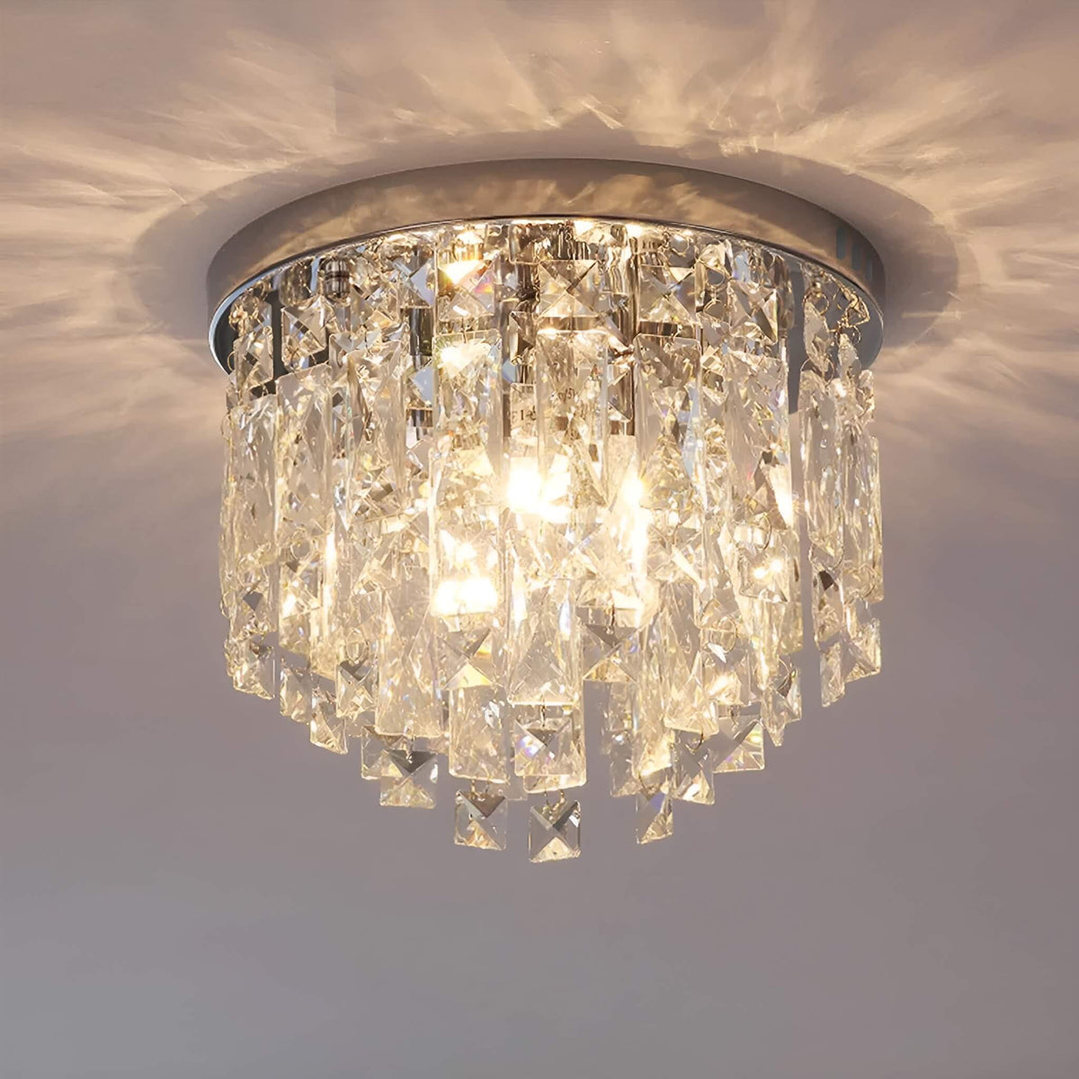 Lustre Rond Cristal Salle à Manger Anneau allumé ambiance