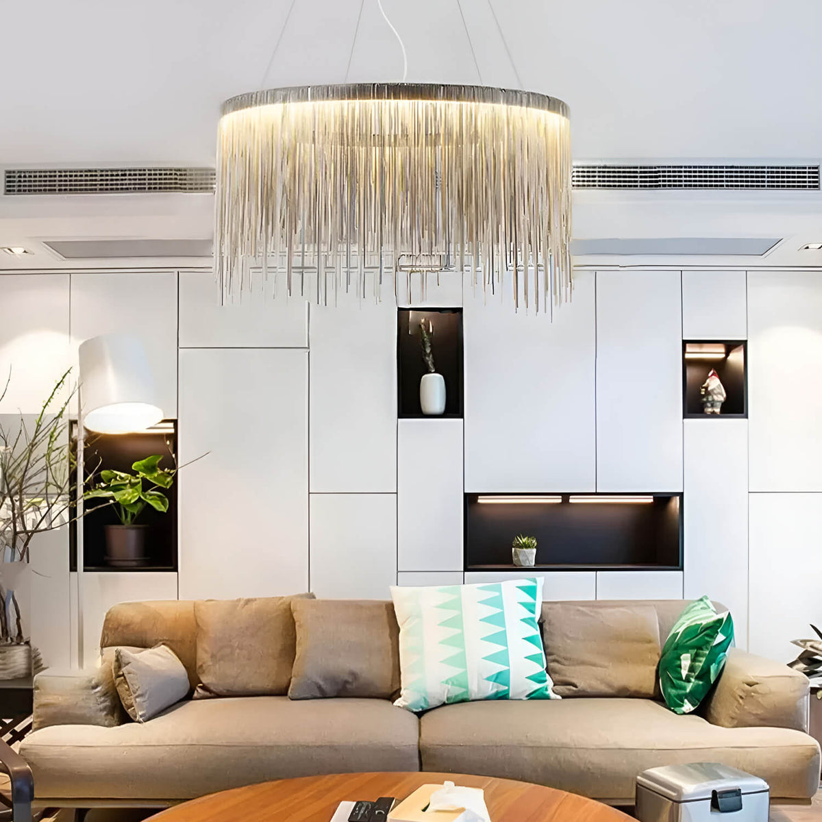Lustre Rond Aluminium Moderne - Lumio