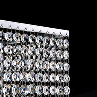 Lustre Rectangulaire Cristal Argenté Linéaire salle à manger