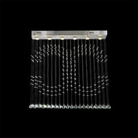 Lustre Rectangulaire Cristal Argenté 6 Lumières gros plan