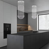Lustre Sphère Cristal Cuisine en situation