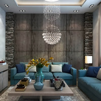 Lustre Double Sphère Cristal K9 pour Salon