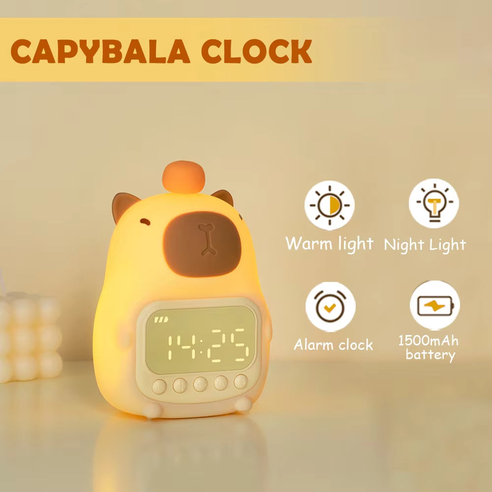 DUCKLY - Réveil LED Canard ou Capybara avec Double Alarme Snooze & Lampe de Chevet Réveil