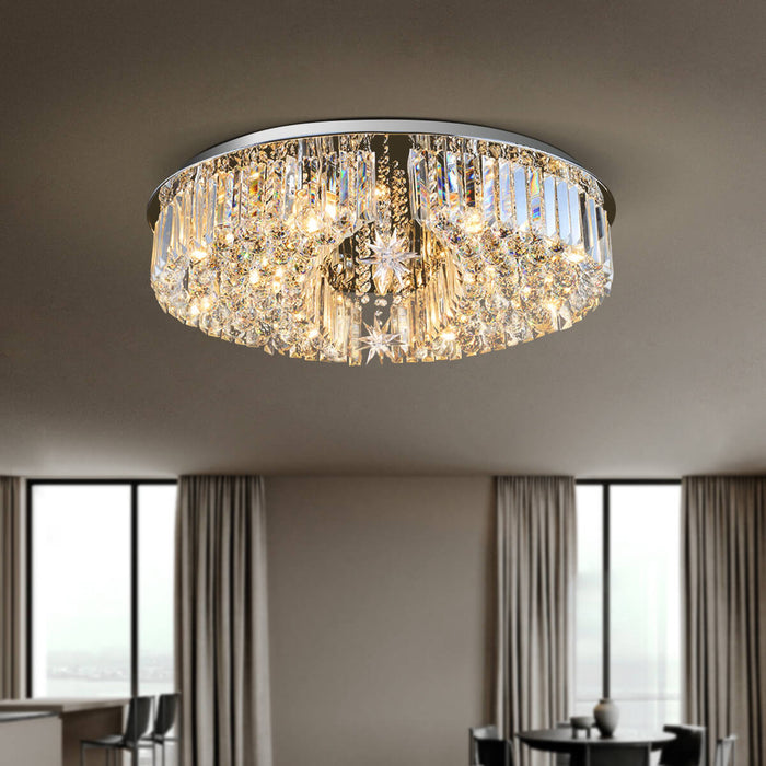 Lustre Rond Cristal Salon Lune