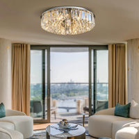 Lustre Rond Cristal Salon Lune vue d'ensemble