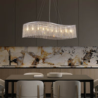 Lustre Rectangulaire Cristal Salle à Manger Vague