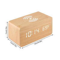 SOLENNE - Réveil Numérique en Bois avec Chargeur Sans Fil Lumio™