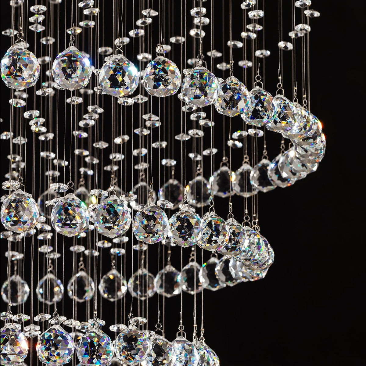 Lustre Spirale Cristal Grand Format pour Salon