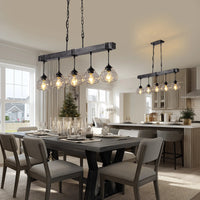 Lustre Cristal Style Farmhouse Chic pour Salle à Manger