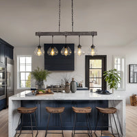 Lustre Cristal Style Farmhouse Chic pour Salle à Manger