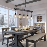 Lustre Cristal Style Farmhouse Chic pour Salle à Manger