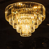 Lustre Rond Cristal Salle à Manger Noir gros plan