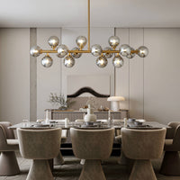 Lustre Rectangulaire Métal Salle à Manger Gris