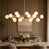 Lustre Rectangulaire Métal Salle à Manger Gris