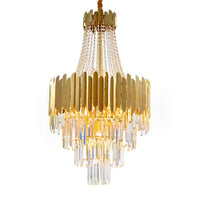 Lustre Cristal Doré Moderne pour Salon