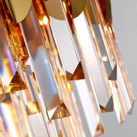 Lustre Cristal Doré Moderne pour Salon