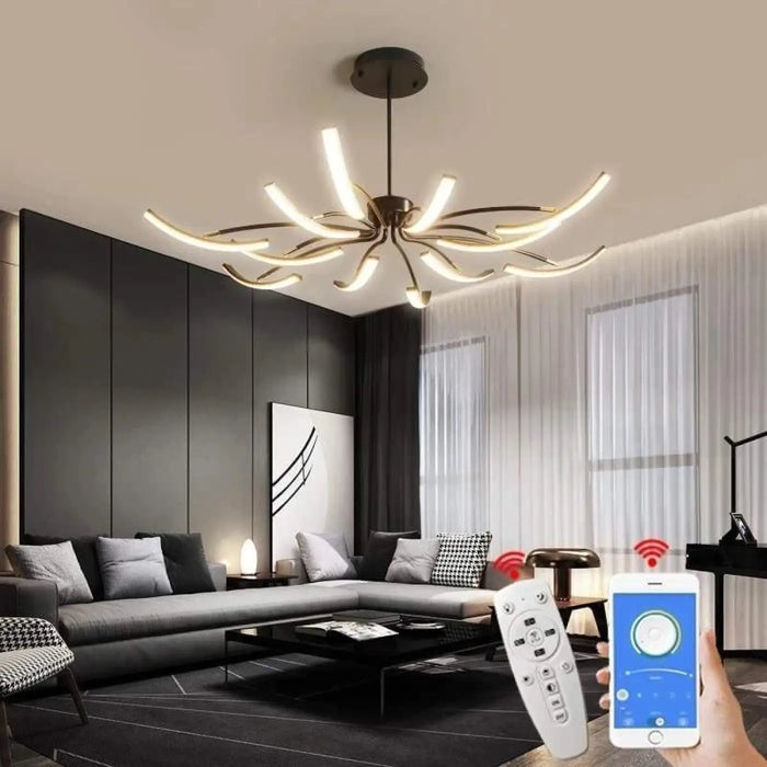 Grand Plafonnier LED Moderne pour Salon