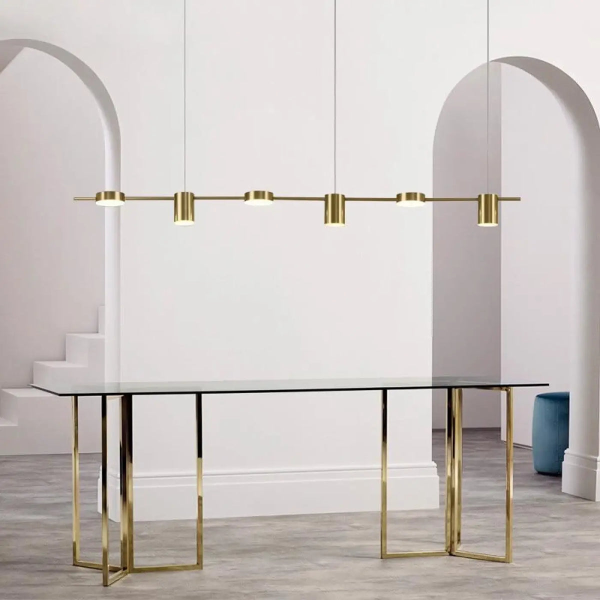 Lampe Suspendue Métal Brillant pour Cuisine
