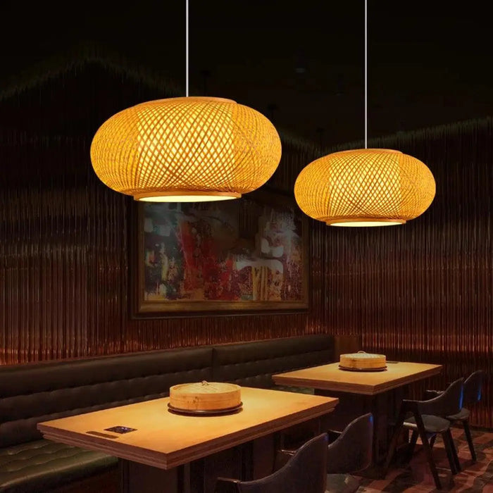 Grande Suspension en Rotin Naturel