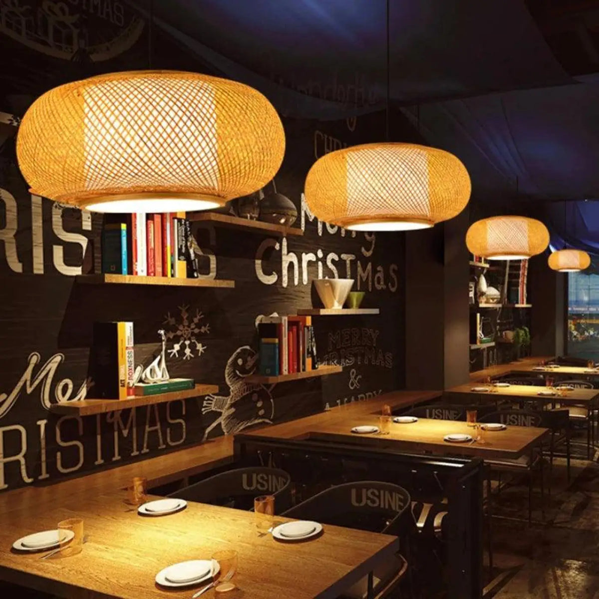 Grande Suspension en Rotin Naturel