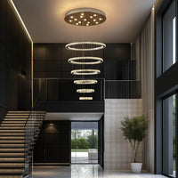 Lustre Anneau Cristal Noir suspendu