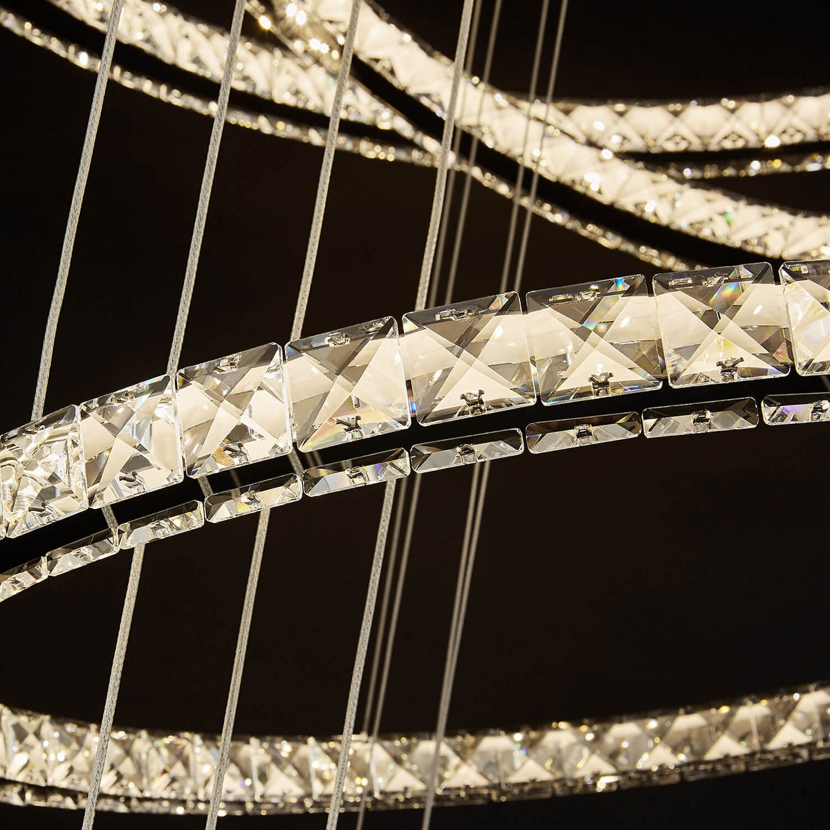 Lustre Anneau Cristal Noir
