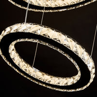 Lustre Multi-Anneaux Cristal Moderne pour Salle à Manger