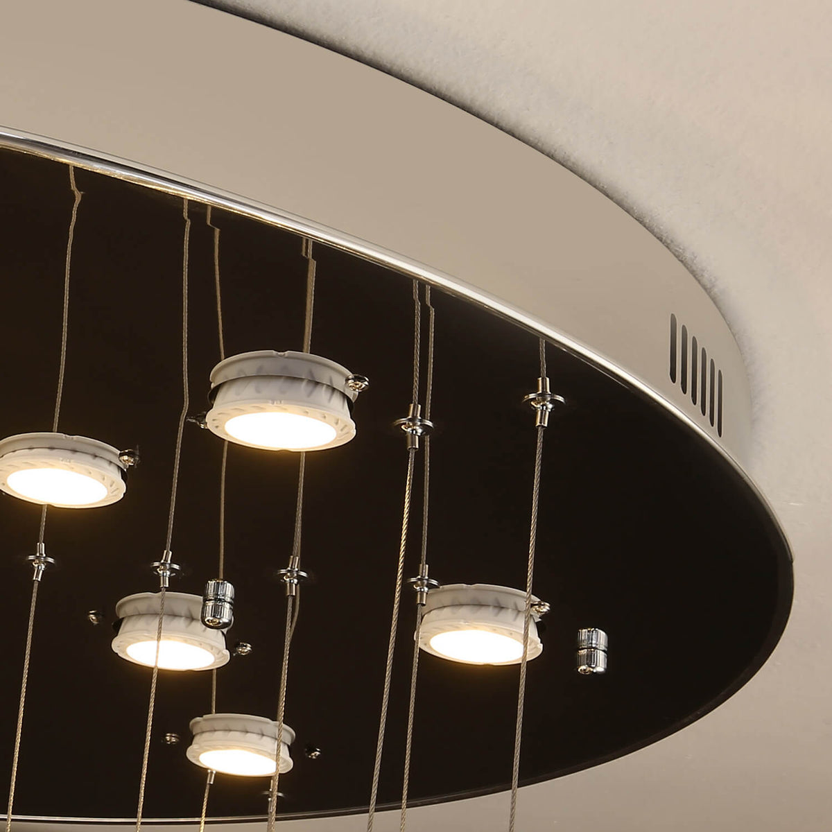 Lustre Multi-Anneaux Cristal Moderne pour Salle à Manger