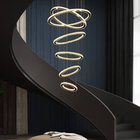 Lustre Anneau Cristal Noir en situation