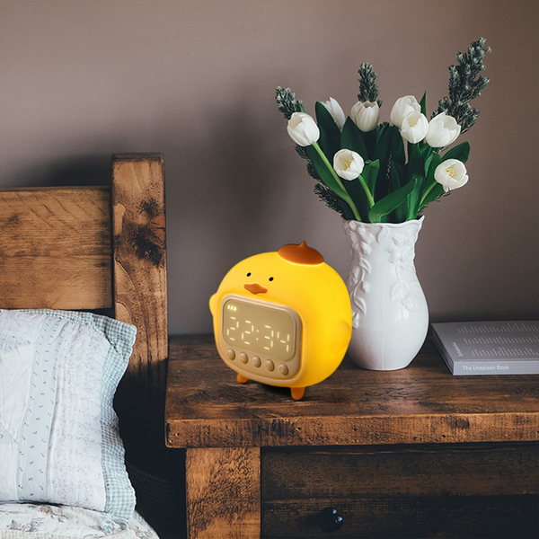 DUCKLY | Réveil LED Canard avec Double Alarme Snooze & Lampe de Chevet