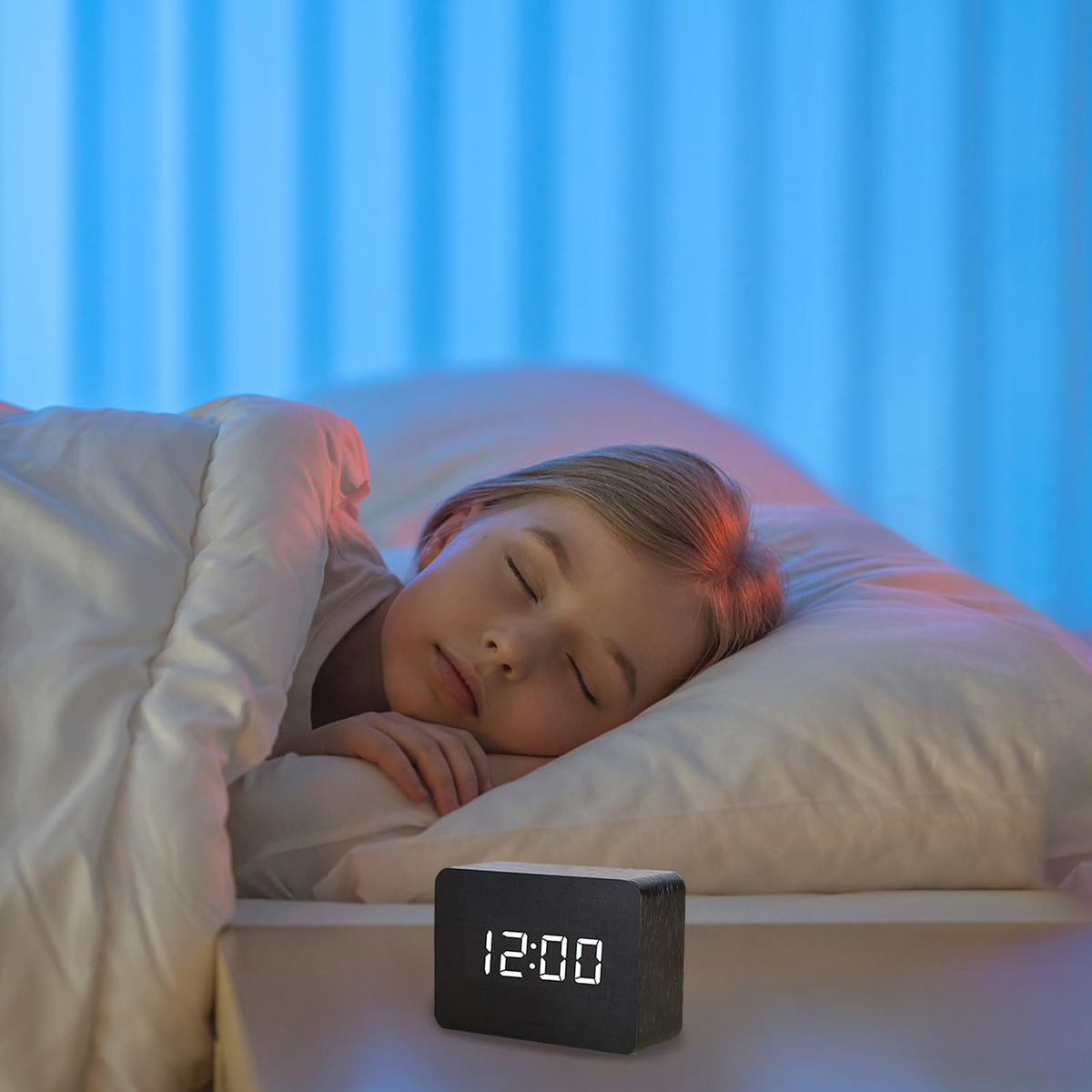 ECOWAKE - Réveil Numérique en Bois avec Thermomètre et Commande Vocale Lumio™