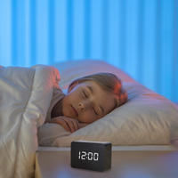 ECOWAKE - Réveil Numérique en Bois avec Thermomètre et Commande Vocale Lumio™