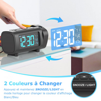SKYTIME | Réveil Projecteur LED 180° avec Radio FM & USB