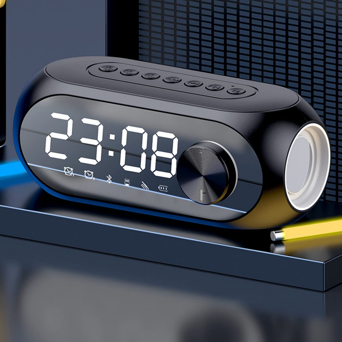ARVA - Radio Réveil Bluetooth Design avec Écran LED et Musique