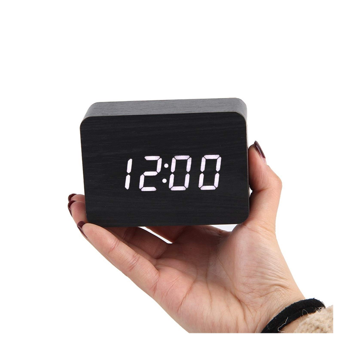 ECOWAKE - Réveil Numérique en Bois avec Thermomètre et Commande Vocale Lumio™