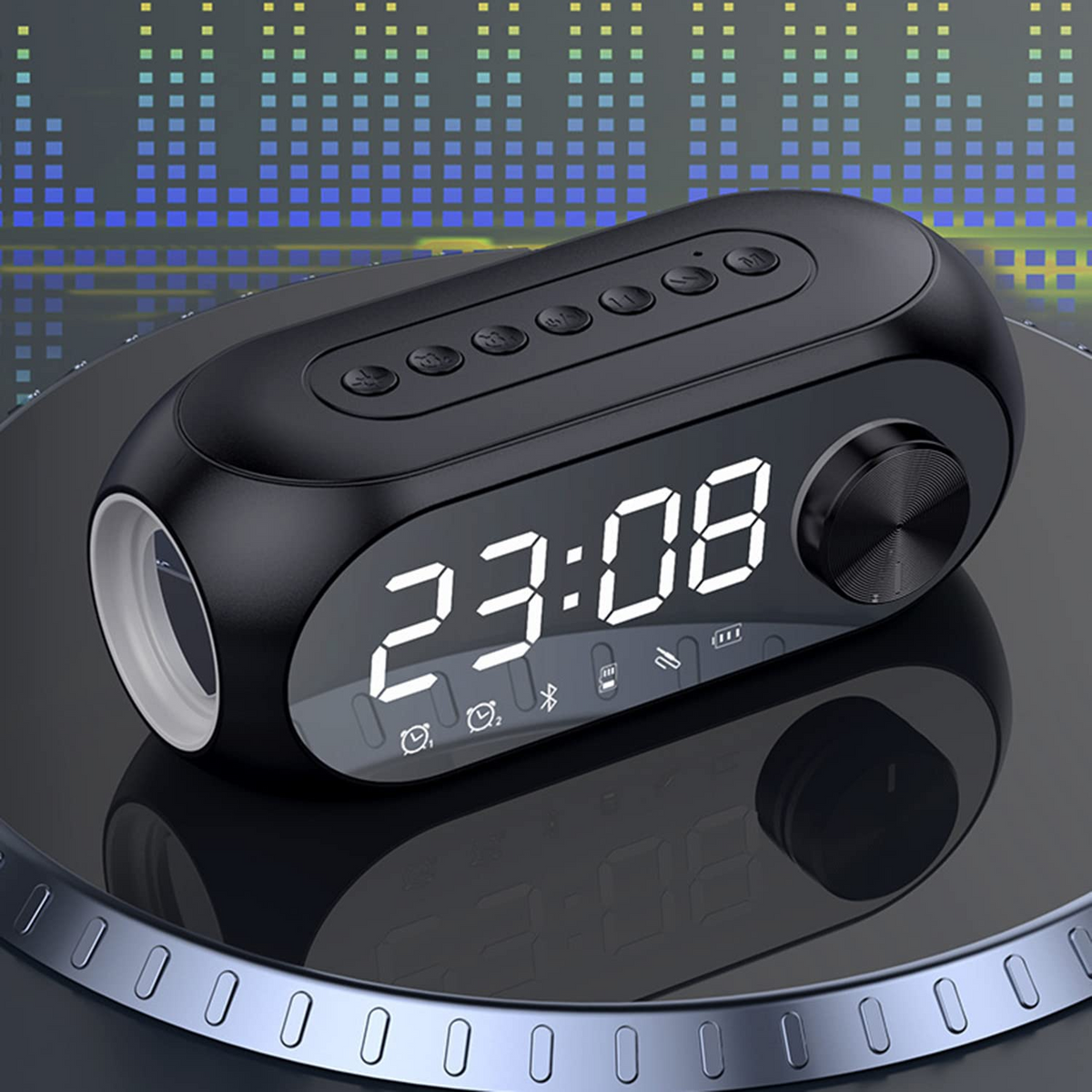 ARVA - Radio Réveil Bluetooth Design avec Écran LED et Musique