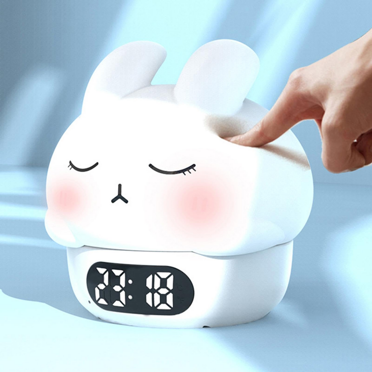 LUMILAP - Réveil Enfant Lapin avec Veilleuse et Température Lumio™