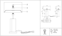 Lampe de chevet albâtre Bianco allumée diffusant une lumière douce